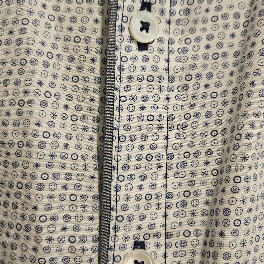 Zachary Prell White And Blue Dress Shirt Size Large‎
